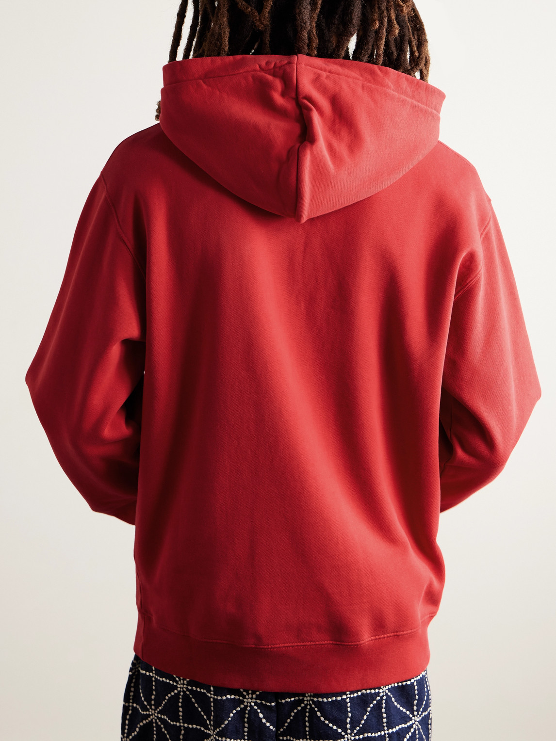 Jacquemus Men Le Hoodie Grosgrain Hooded Sweatshirt In Red