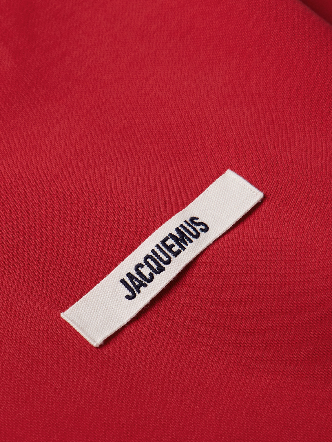 Jacquemus Men Le Hoodie Grosgrain Hooded Sweatshirt In Red