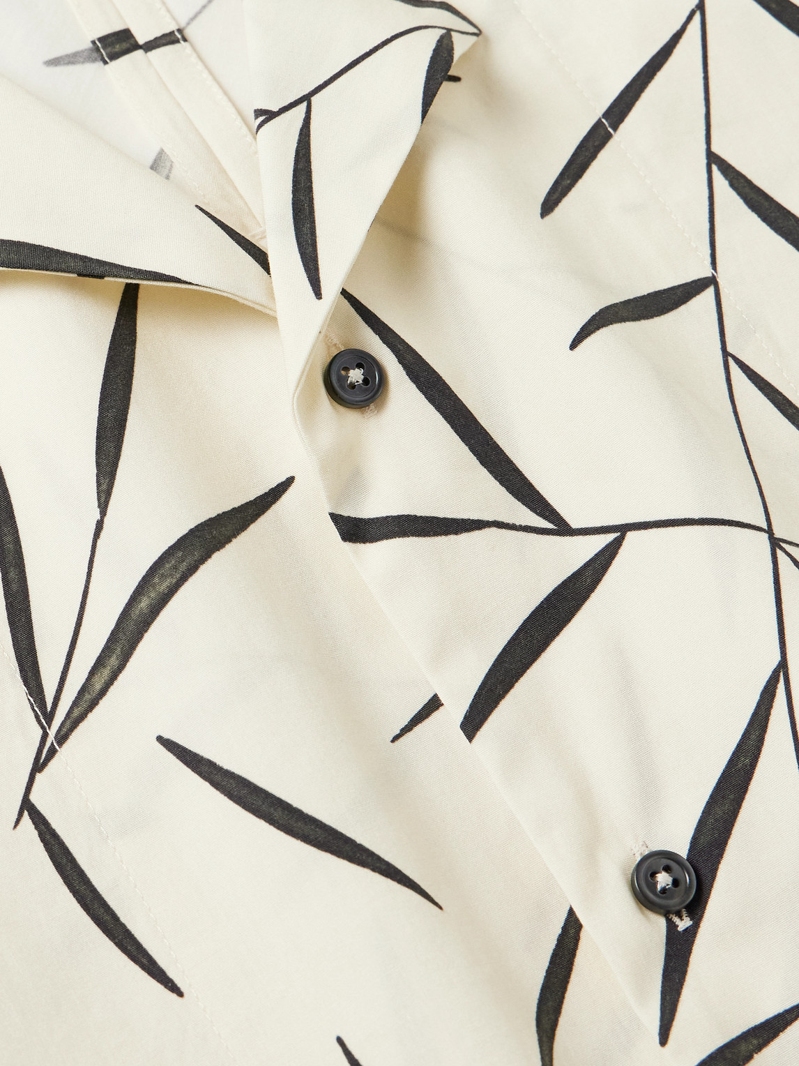 Jacquemus Leaf-print Short-sleeved Shirt In White