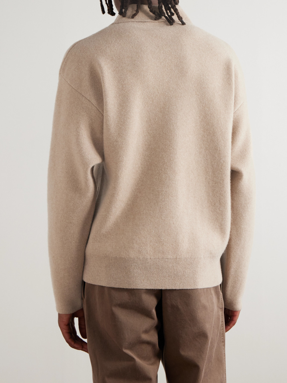 Jacquemus La Maille Vareuse Pallone Wool And Cashmere-blend Sweater In Neutral