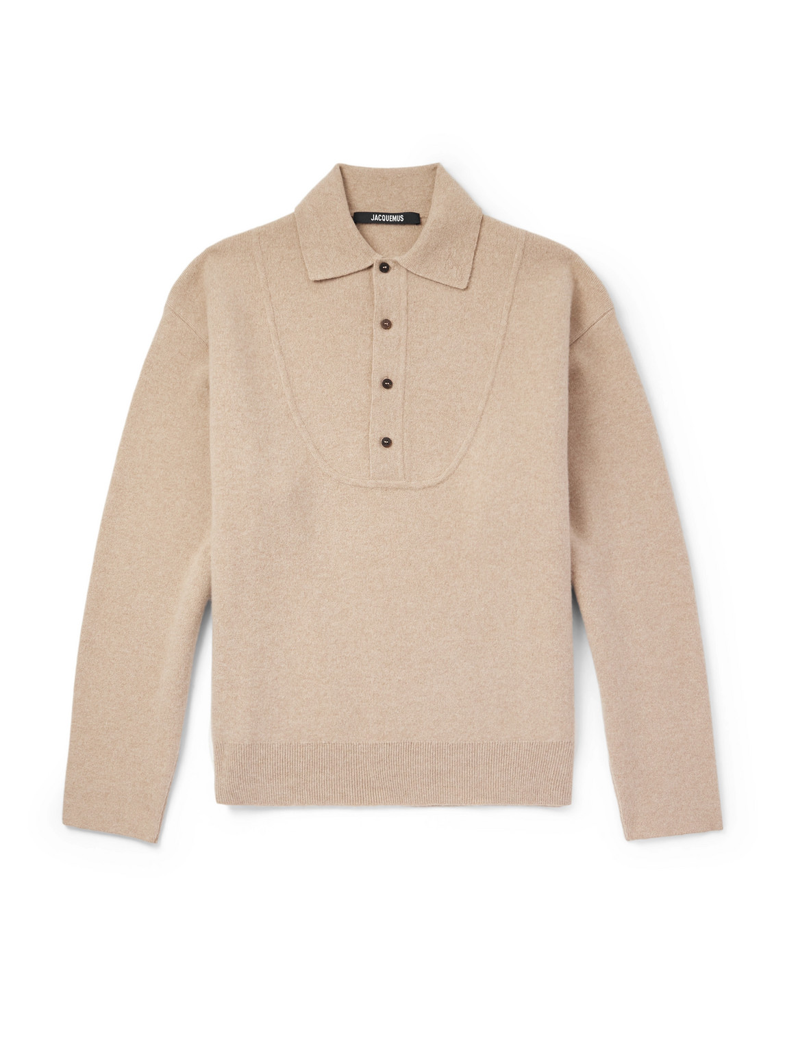 Jacquemus La Maille Vareuse Pallone Wool And Cashmere-blend Sweater In Neutral