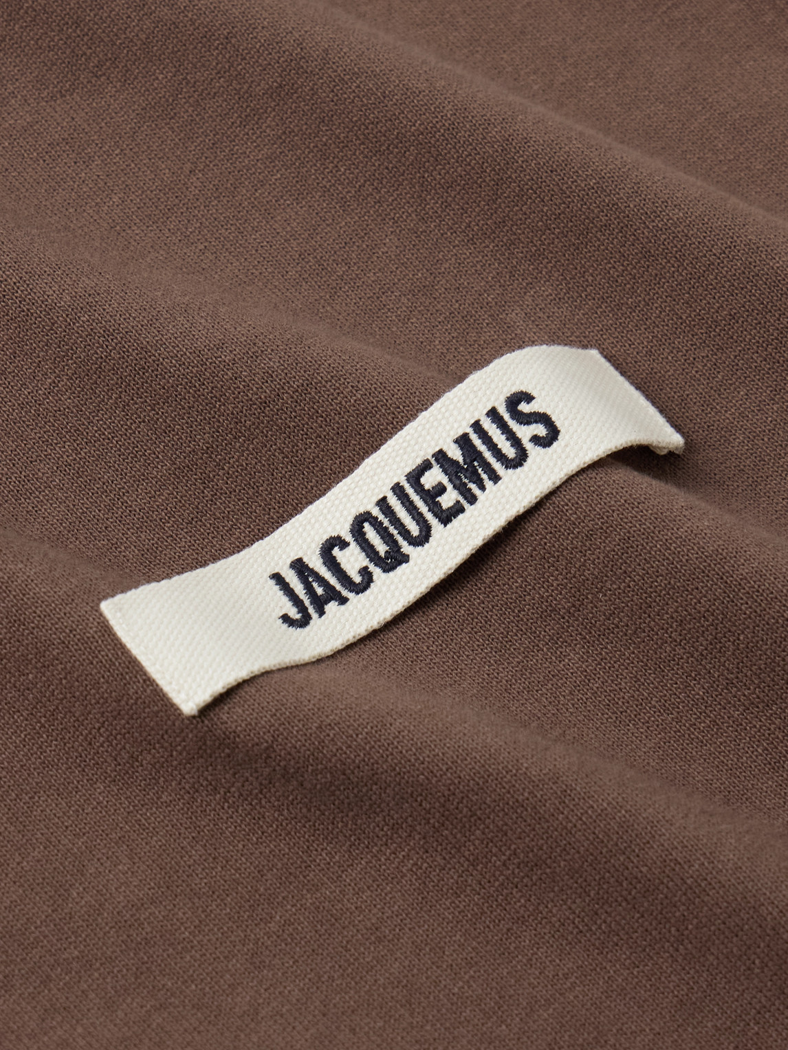 Jacquemus Le T-shirt Gros Grain Brown T-shirt With Logo Patch On The Front In Cotton Man