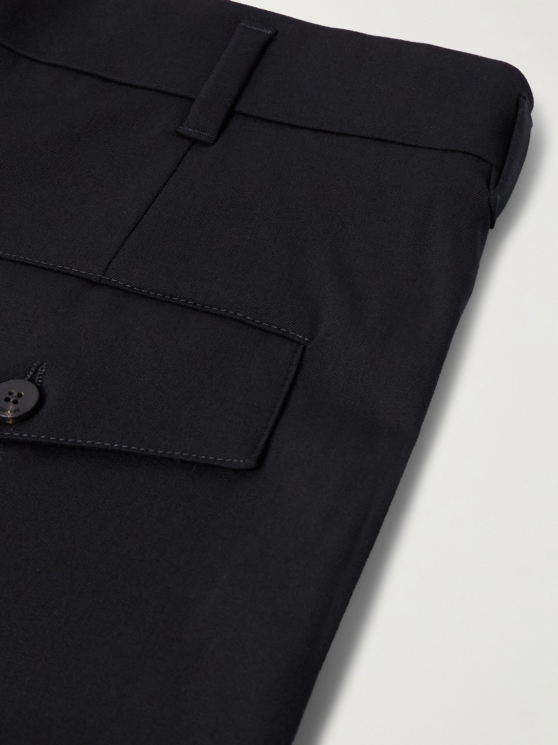 Jacquemus Ovalu Straight-leg Pleated Wool-blend Twill Shorts In Black