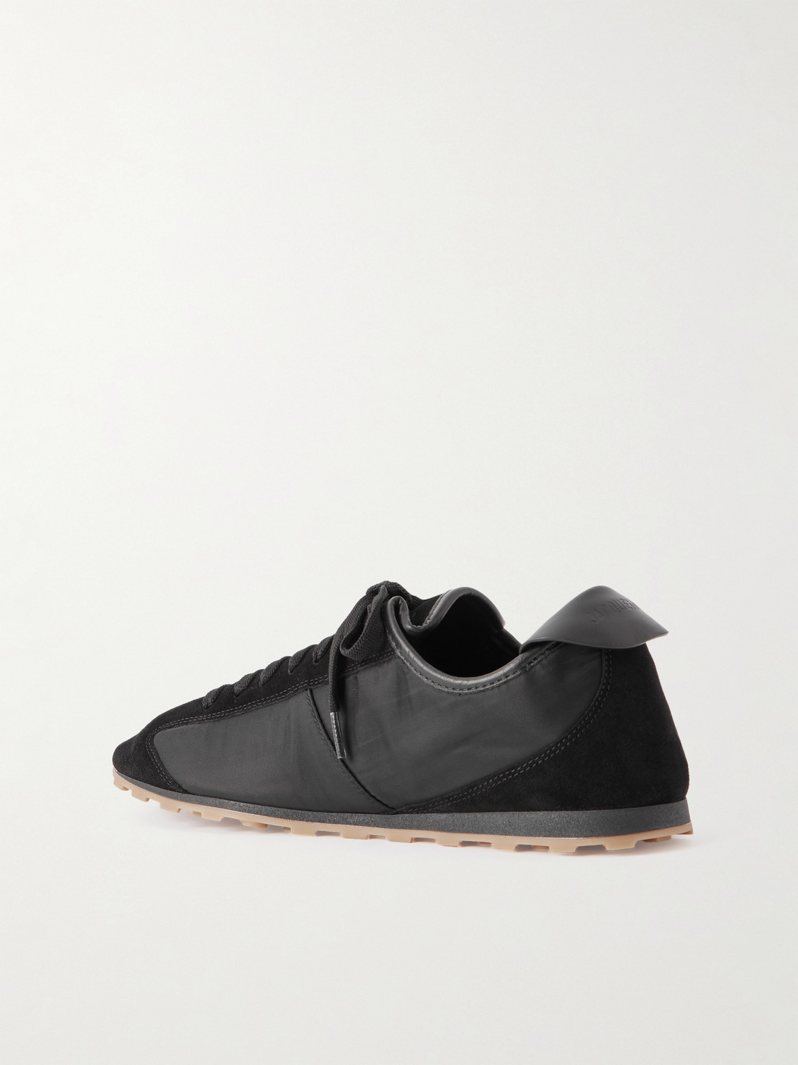 Jacquemus Smooth Suede-textured Sneakers With Contrasting Rubber Sole In Black