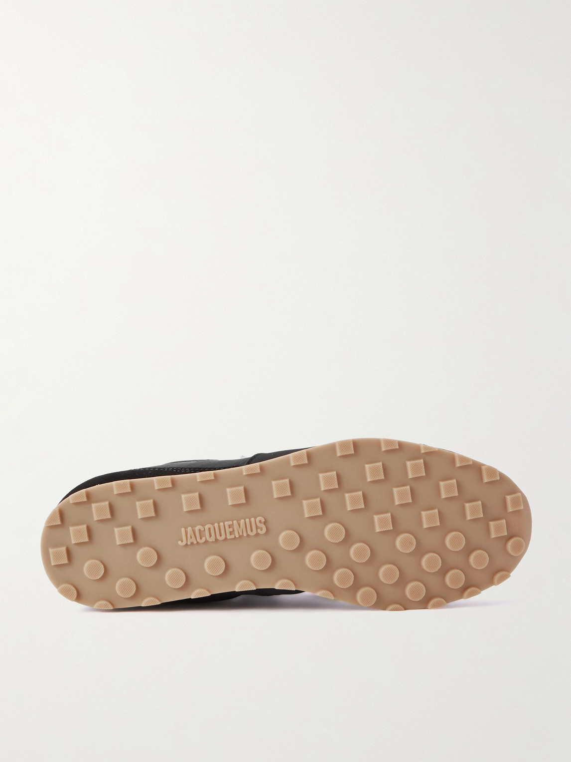 Jacquemus Smooth Suede-textured Sneakers With Contrasting Rubber Sole In Black
