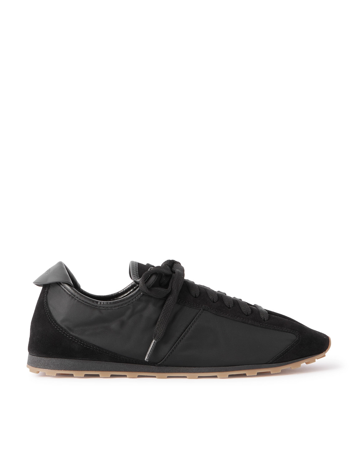 Jacquemus Smooth Suede-textured Sneakers With Contrasting Rubber Sole In Black