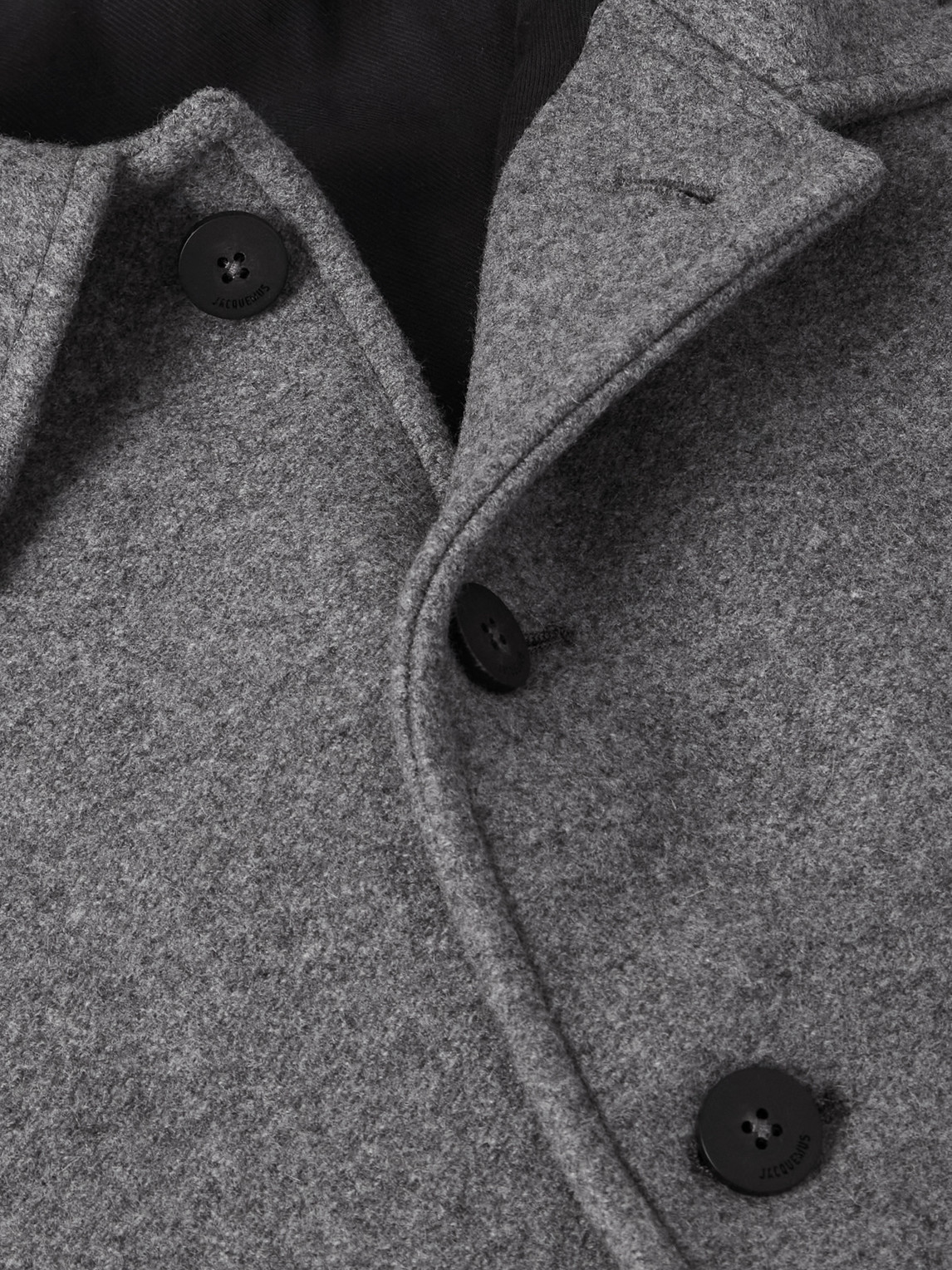 Jacquemus Mens Grey Feltro Pointed-collar Wool Bomber Jacket In Gray