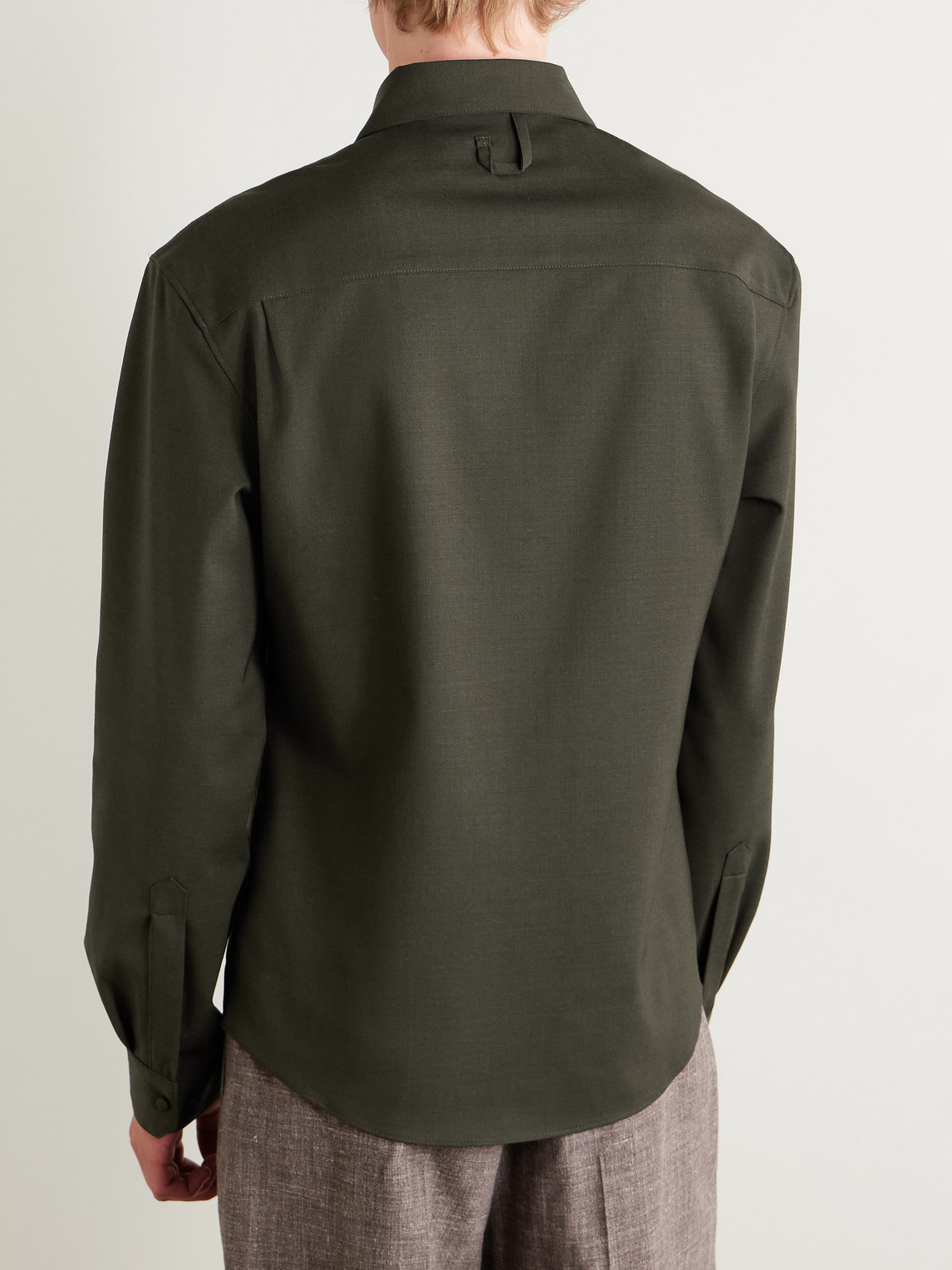 Jacquemus Mondani Virgin Wool-blend Twill Shirt In Green