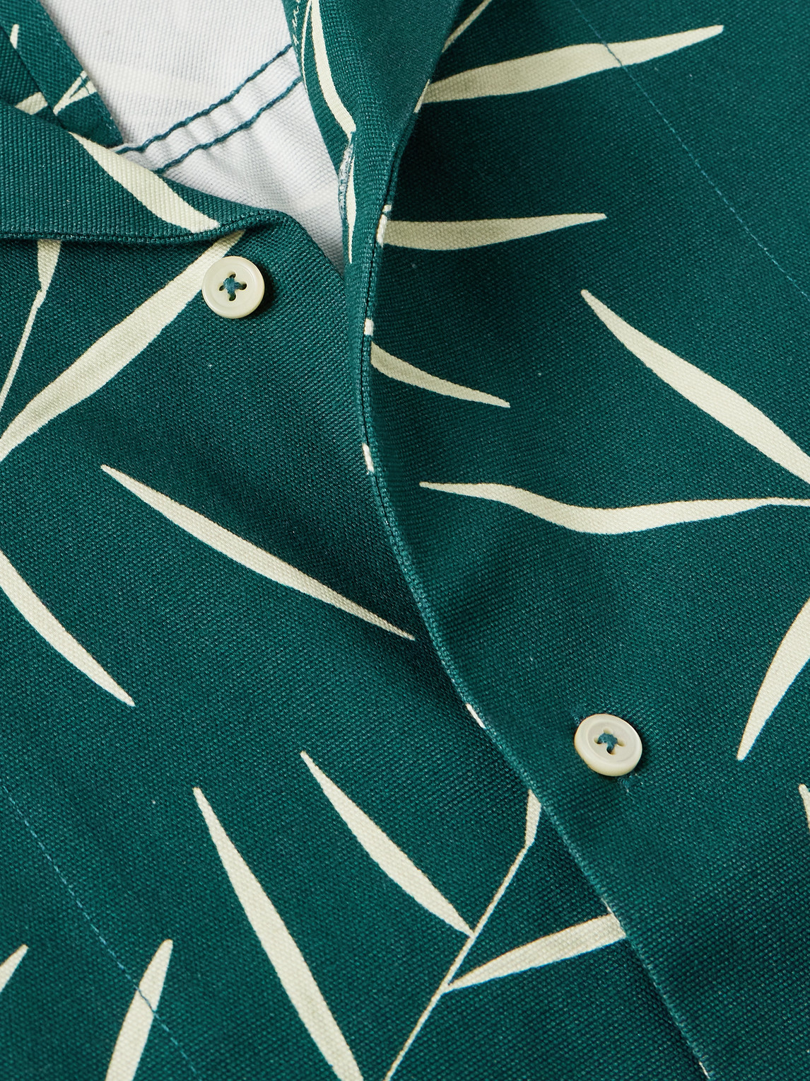 Jacquemus Fonccio Camp-collar Printed Cotton-twill Shirt In Green