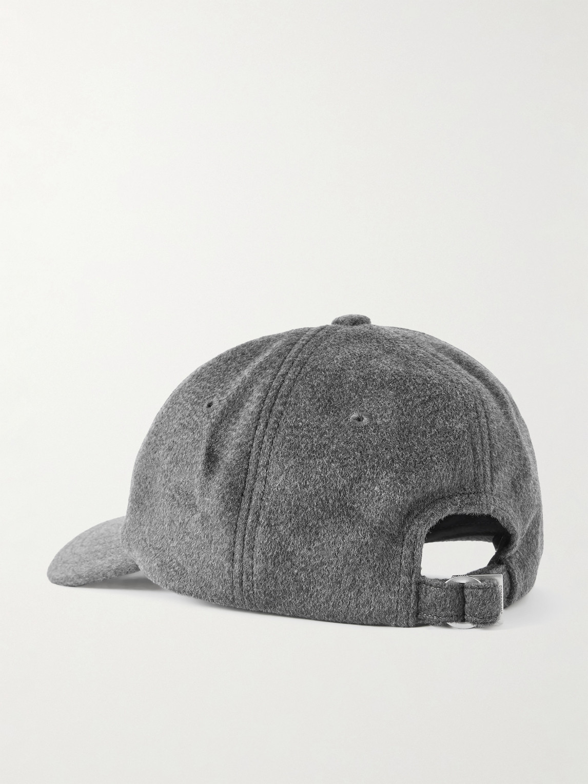 Jacquemus Logo-embroidered Brushed Virgin Wool Cap In Gray