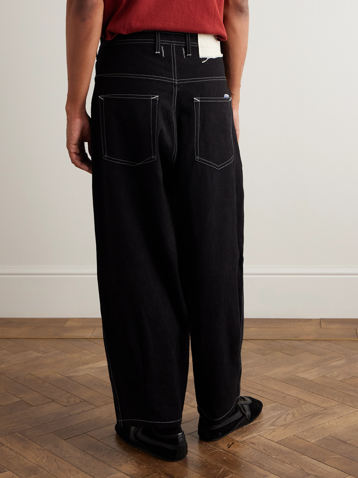  Story Mfg. - Wonky-wear Lush Wide-leg Cropped Pleated Organic Cotton-canvas Trousers - Men - Black - M 