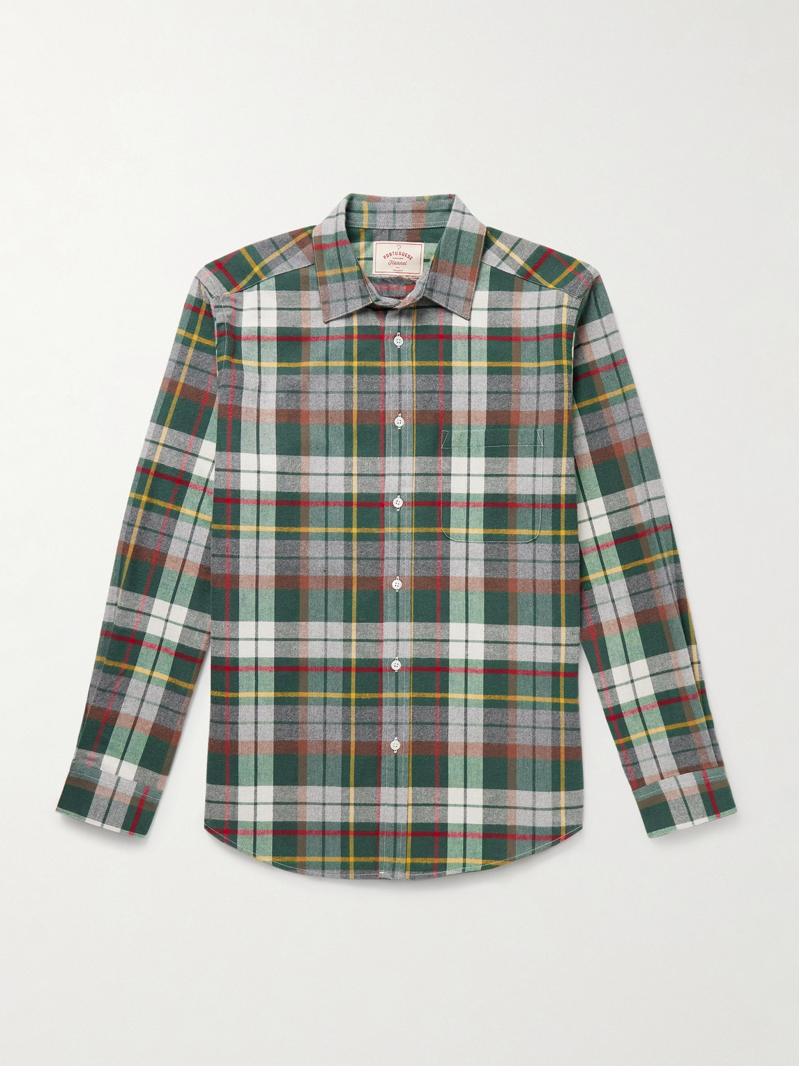 Portuguese Flannel Teca Checked Organic Cotton-flannel Shirt In Multi