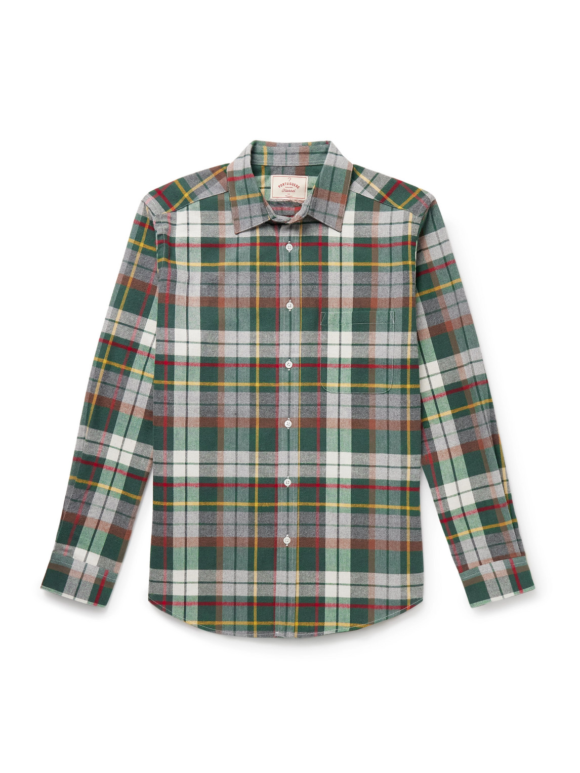 Portuguese Flannel Teca Checked Organic Cotton-flannel Shirt In Multi