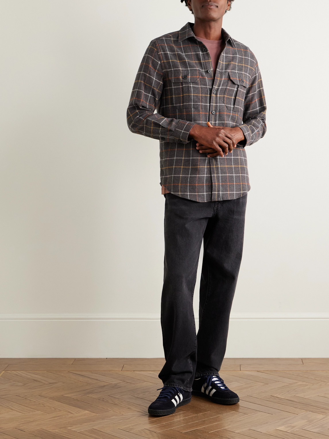 Log Checked Organic Cotton-Flannel Shirt