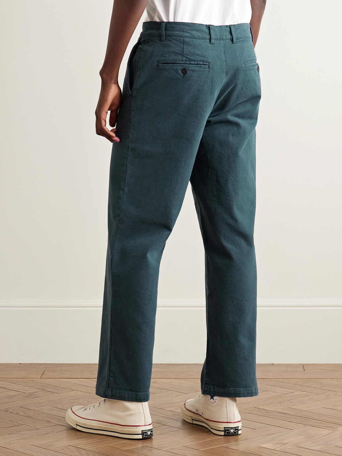 Labura Straight-Leg Organic Cotton-Blend Twill Trousers
