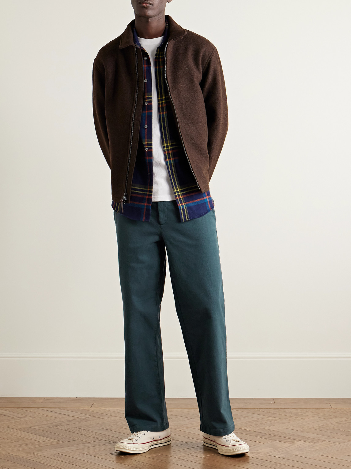 Labura Straight-Leg Organic Cotton-Blend Twill Trousers