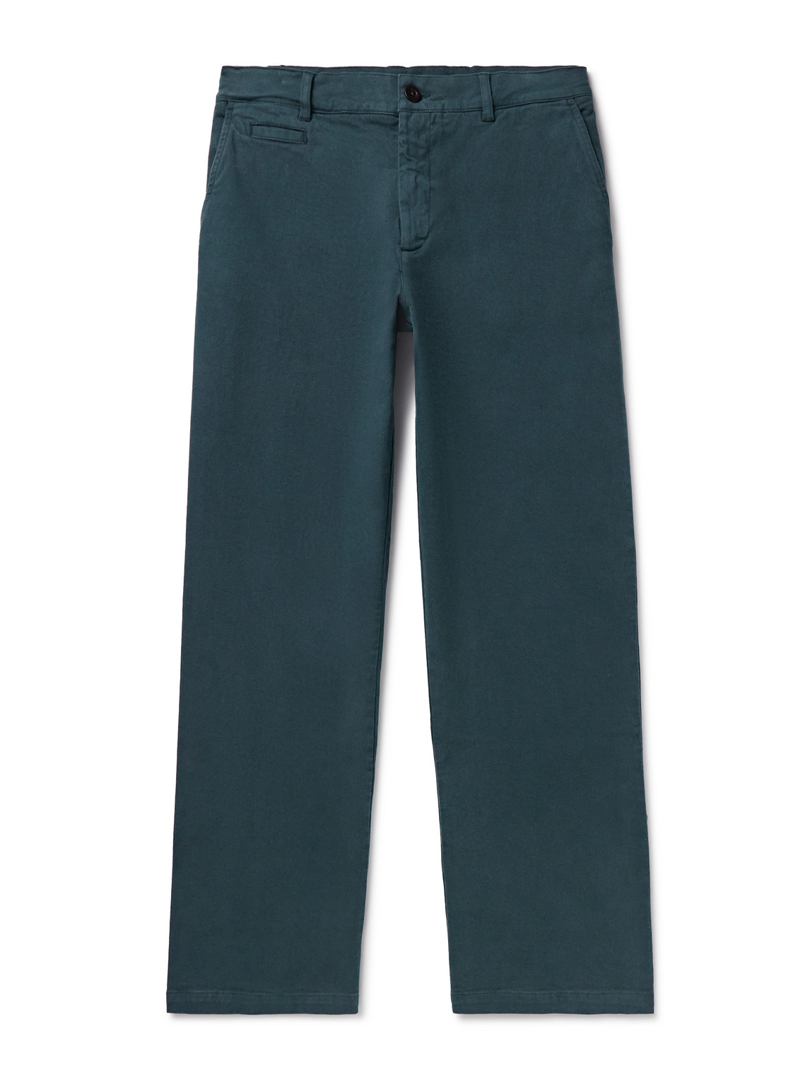 Portuguese Flannel Labura Straight-leg Organic Cotton-blend Twill Trousers In Blue