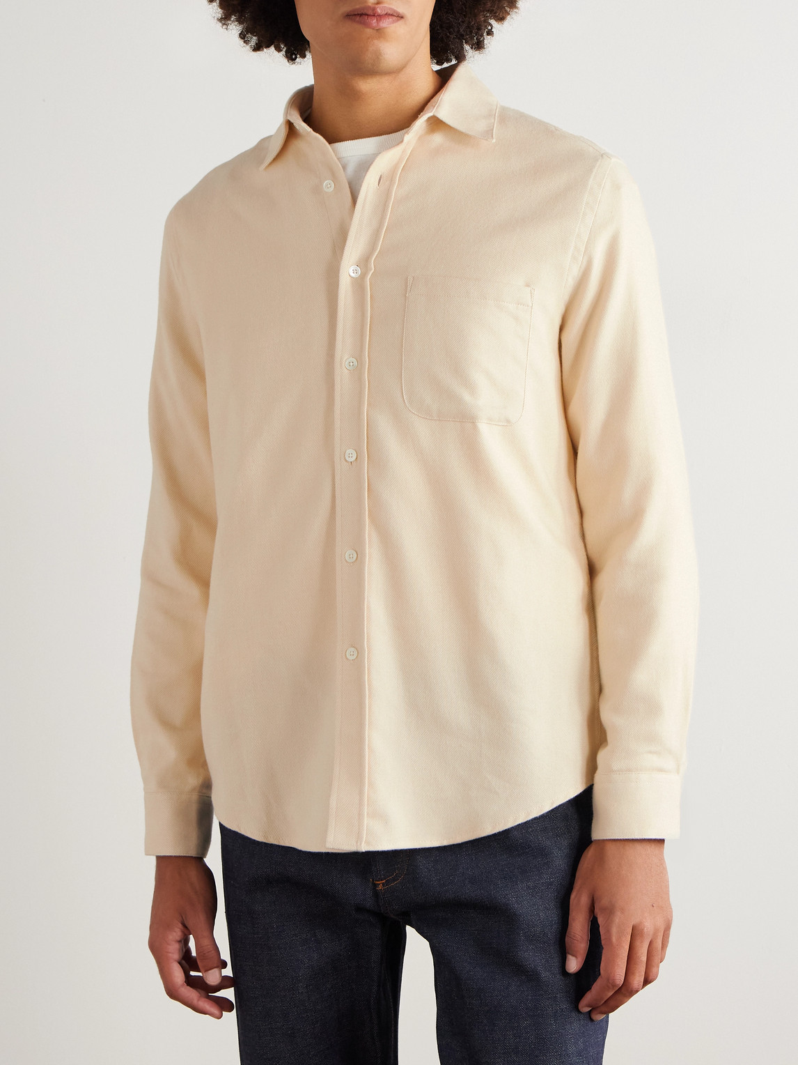 Portuguese Flannel Teca Cotton Shirt In Neutral