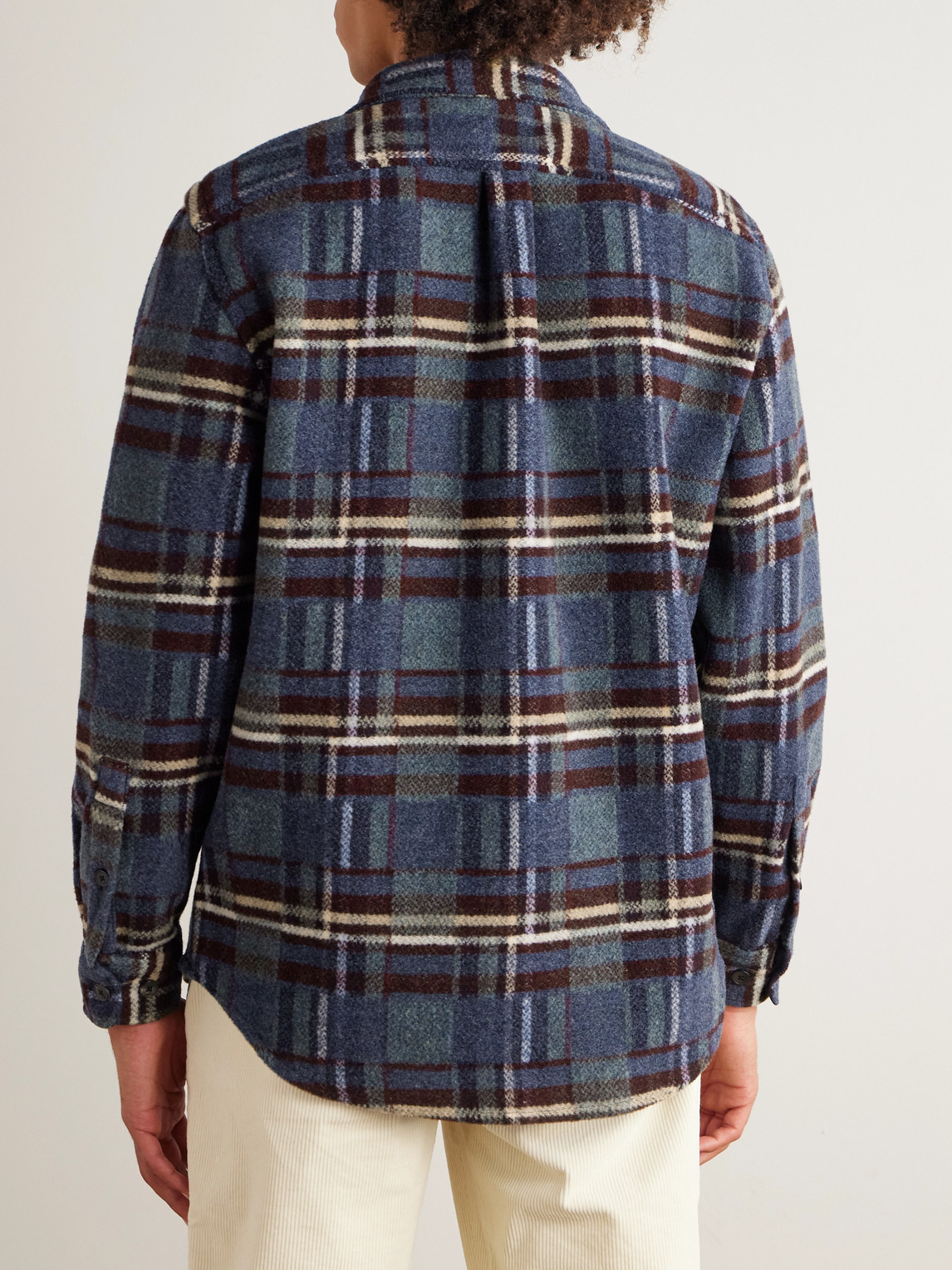 Portuguese Flannel Virgo Ii Checked Merino Wool Overshirt In Multi