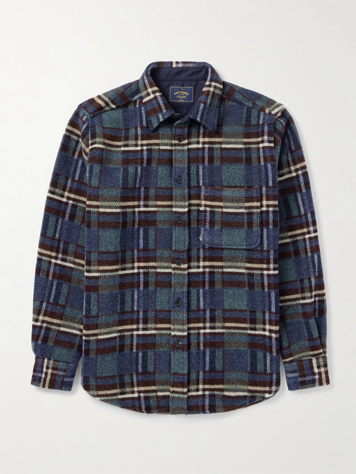 Portuguese Flannel Virgo Ii Checked Merino Wool Overshirt In Multi