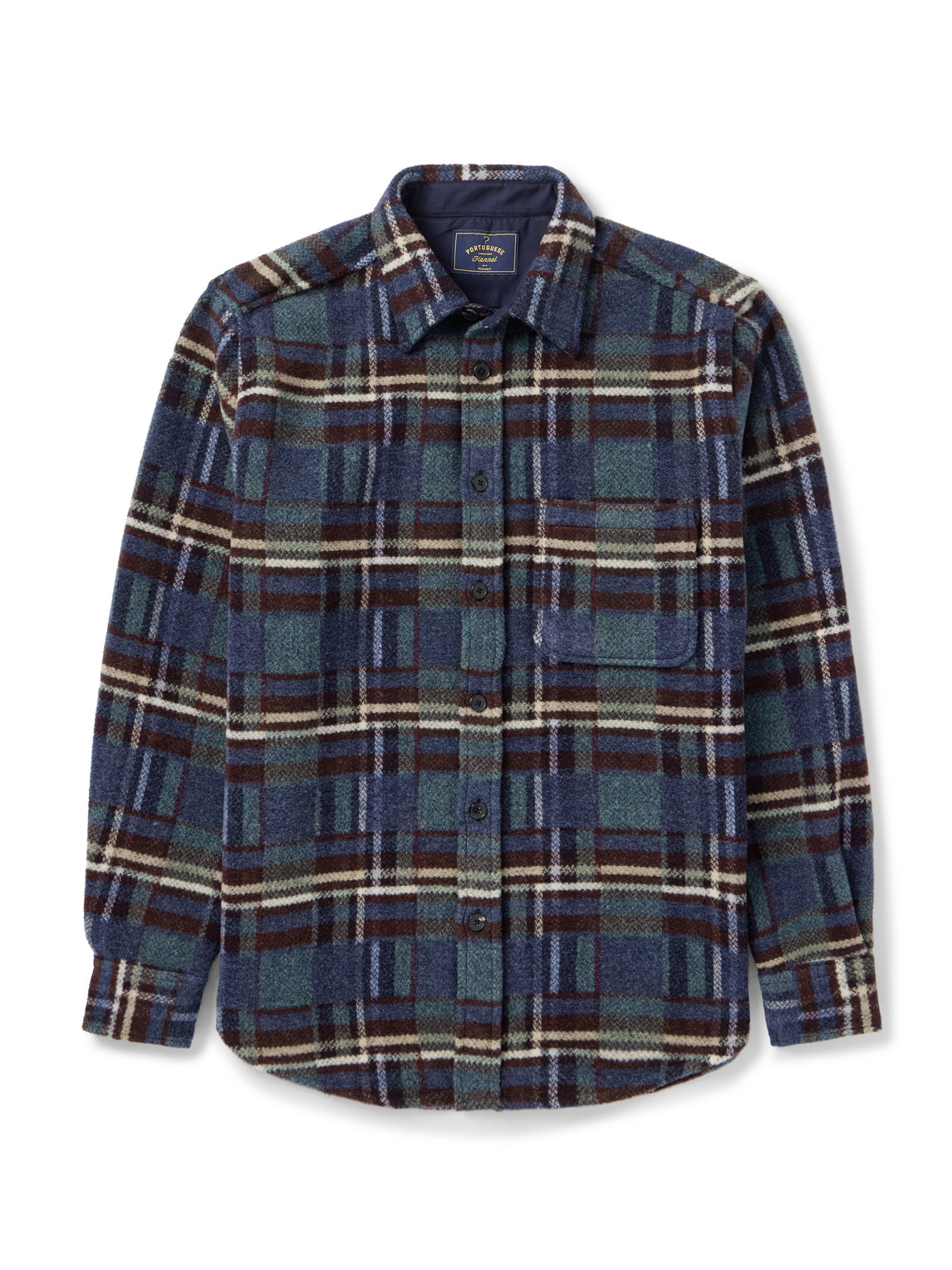 Portuguese Flannel Virgo Ii Checked Merino Wool Overshirt In Multi