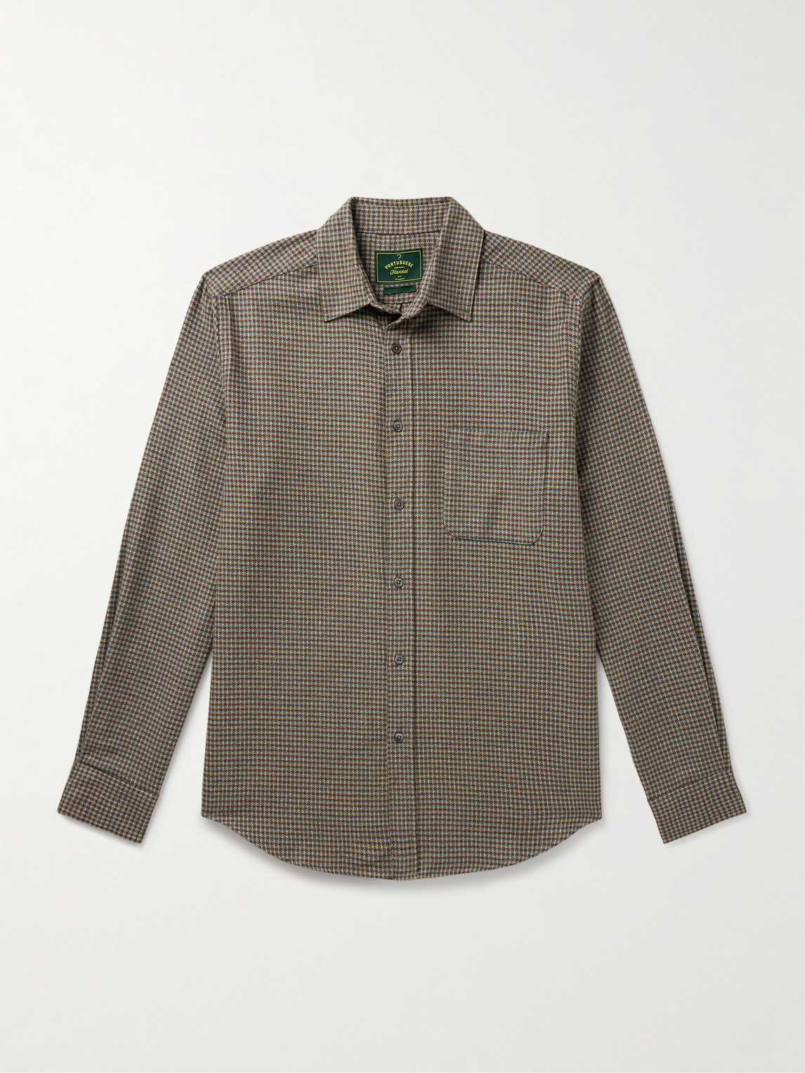 Dylan Puppytooth Cotton-Flannel Shirt