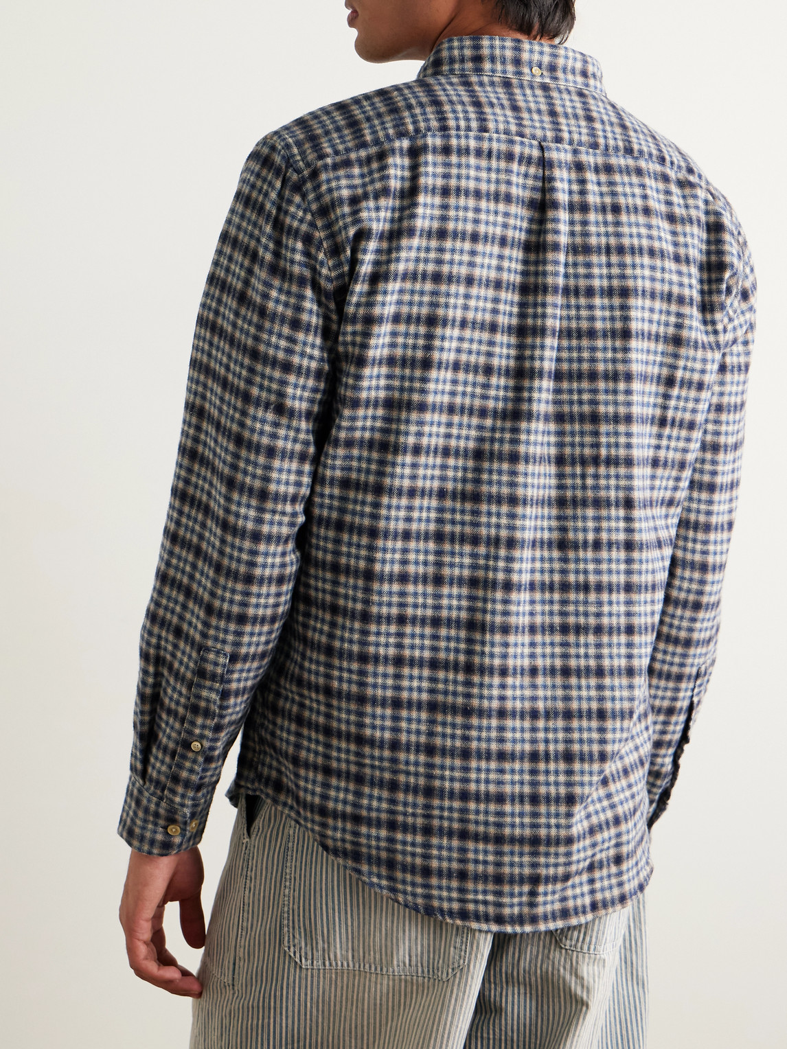  Portuguese Flannel - Vouga Button-down Collar Checked Organic Cotton-flannel Shirt - Men - Blue - Xs 
