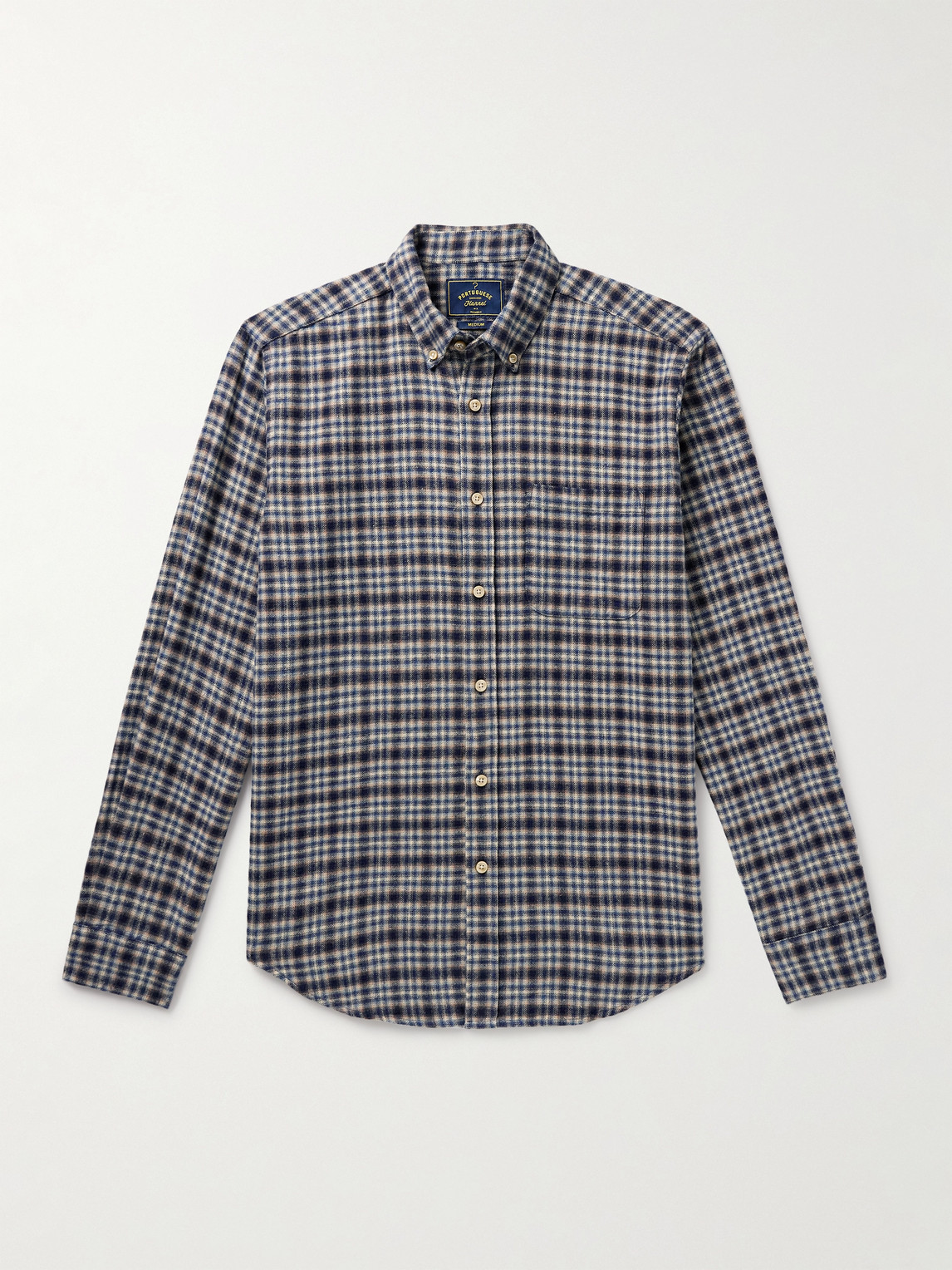 Portuguese Flannel Vouga Button-Down Collar Checked Organic Cotton-Flannel Shirt - Men