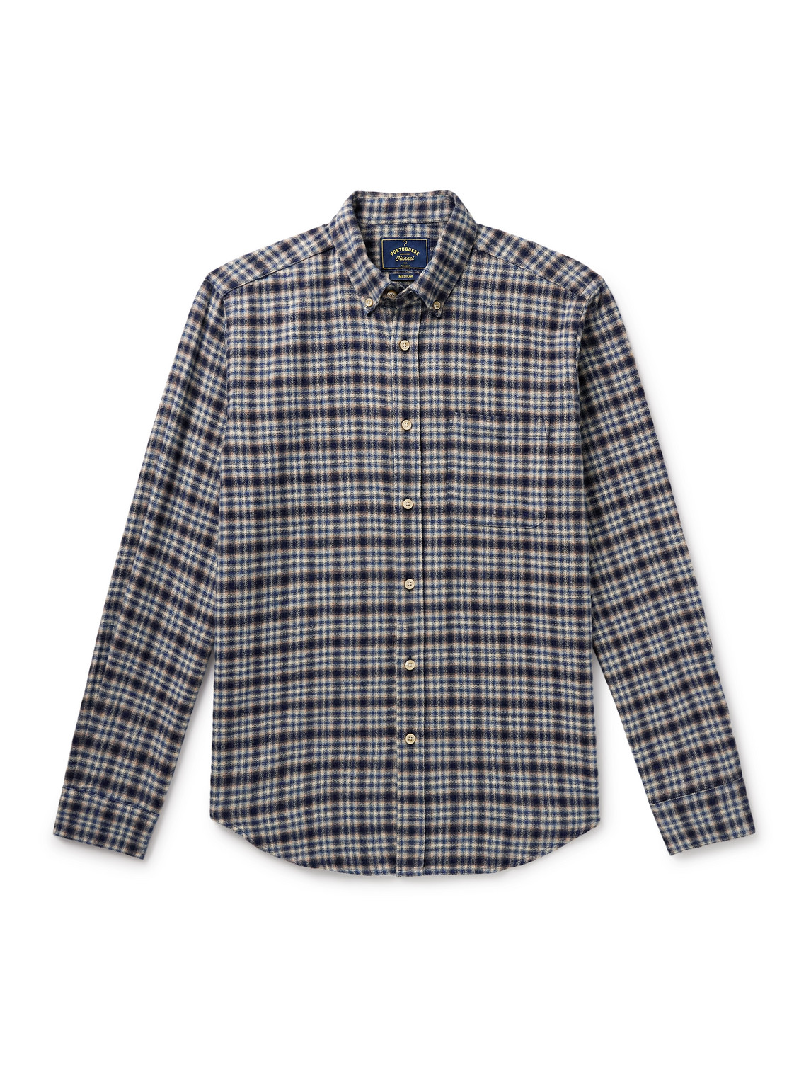 Portuguese Flannel Vouga Button-down Collar Checked Organic Cotton-flannel Shirt In Multi