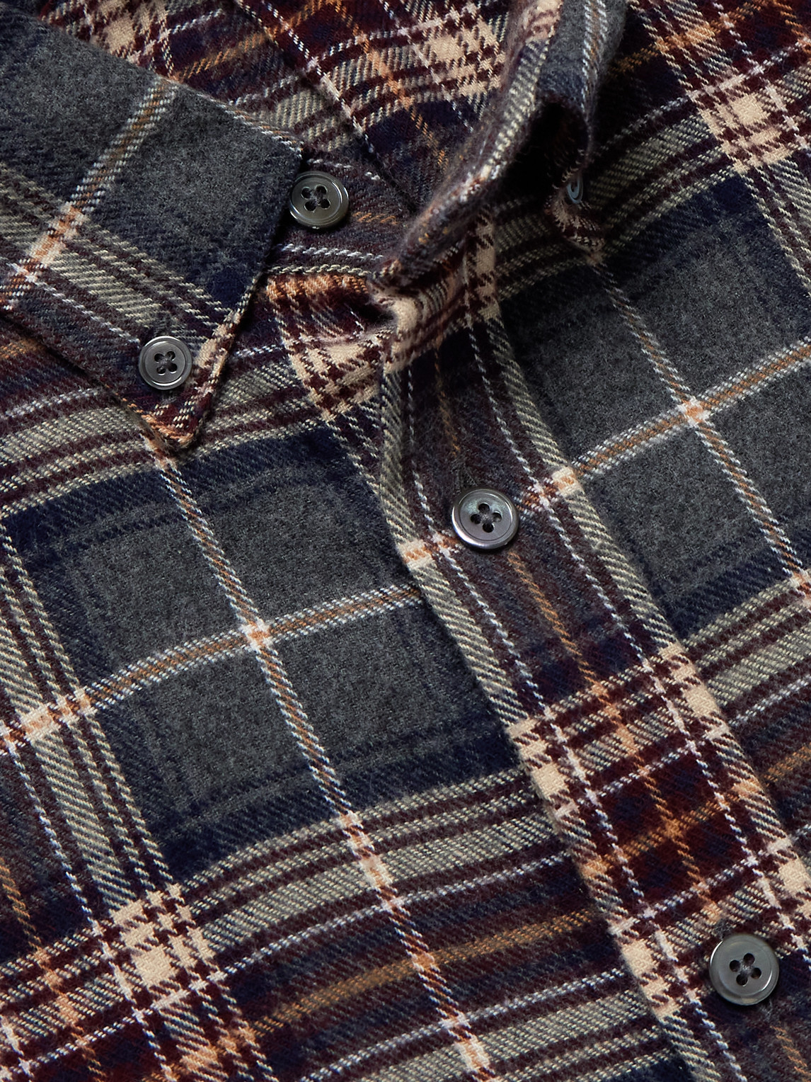 Portuguese Flannel Augusta Button-down Collar Checked Cotton Shirt In Multi