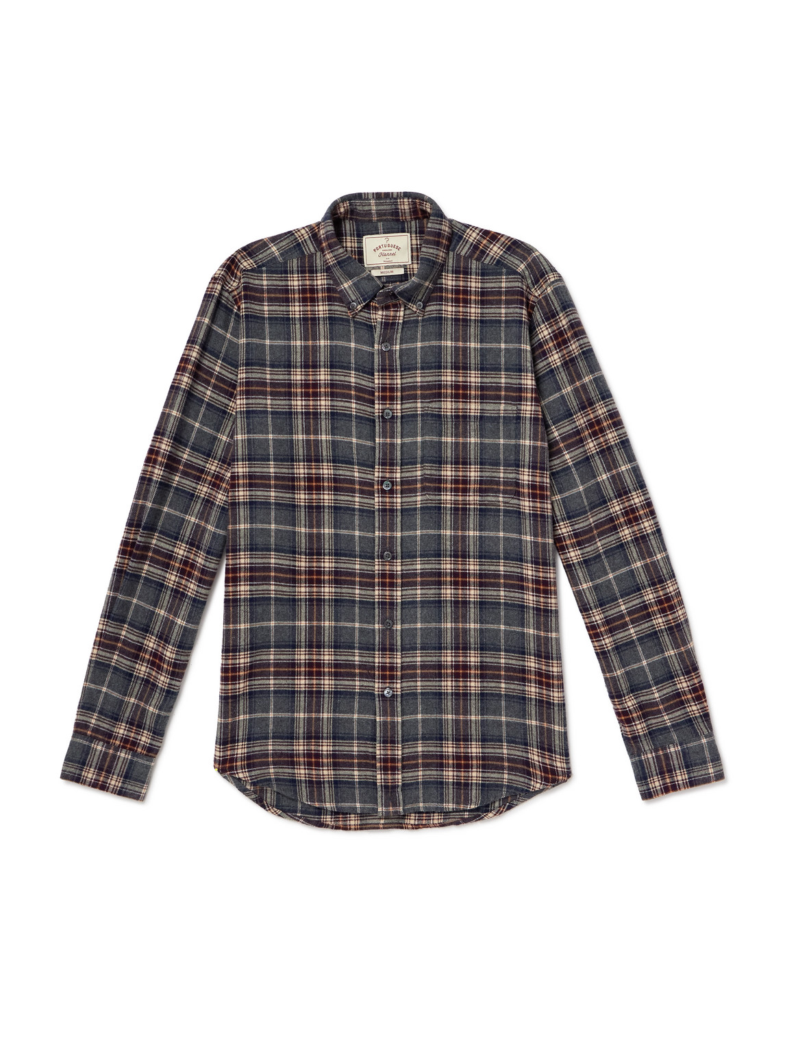 Portuguese Flannel Augusta Button-down Collar Checked Cotton Shirt In Multi