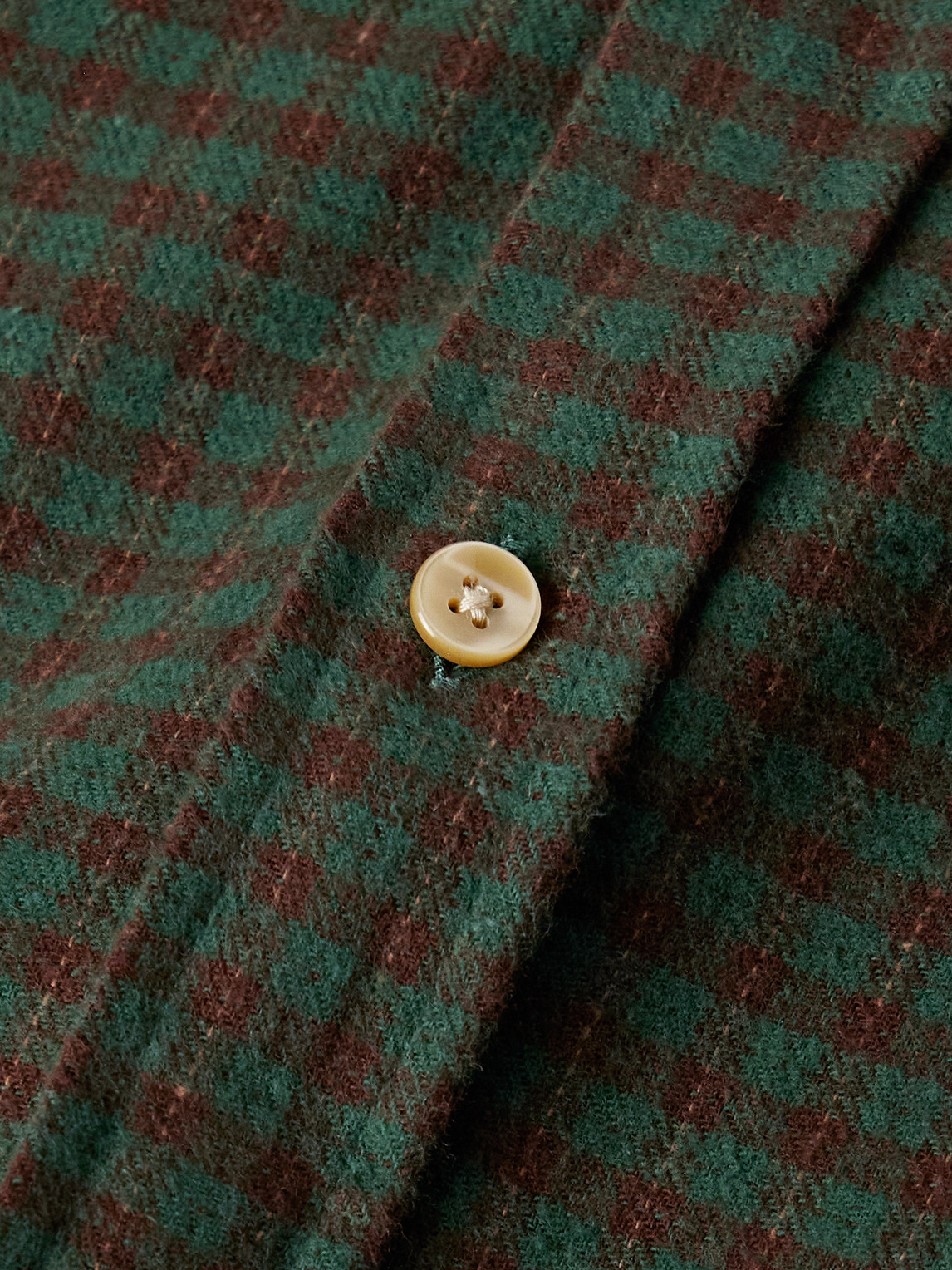 Lago Button-Down Collar Checked Cotton-Flannel Shirt