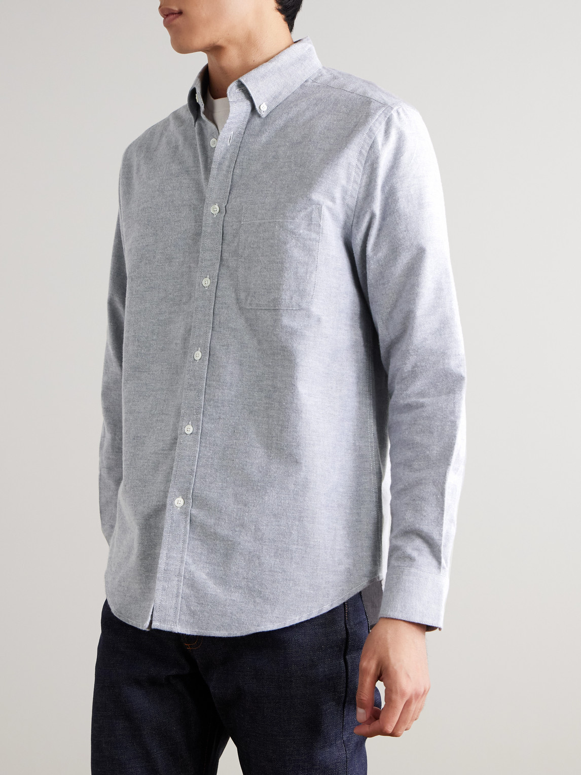 Button-Down Collar Brushed-Cotton Oxford Shirt