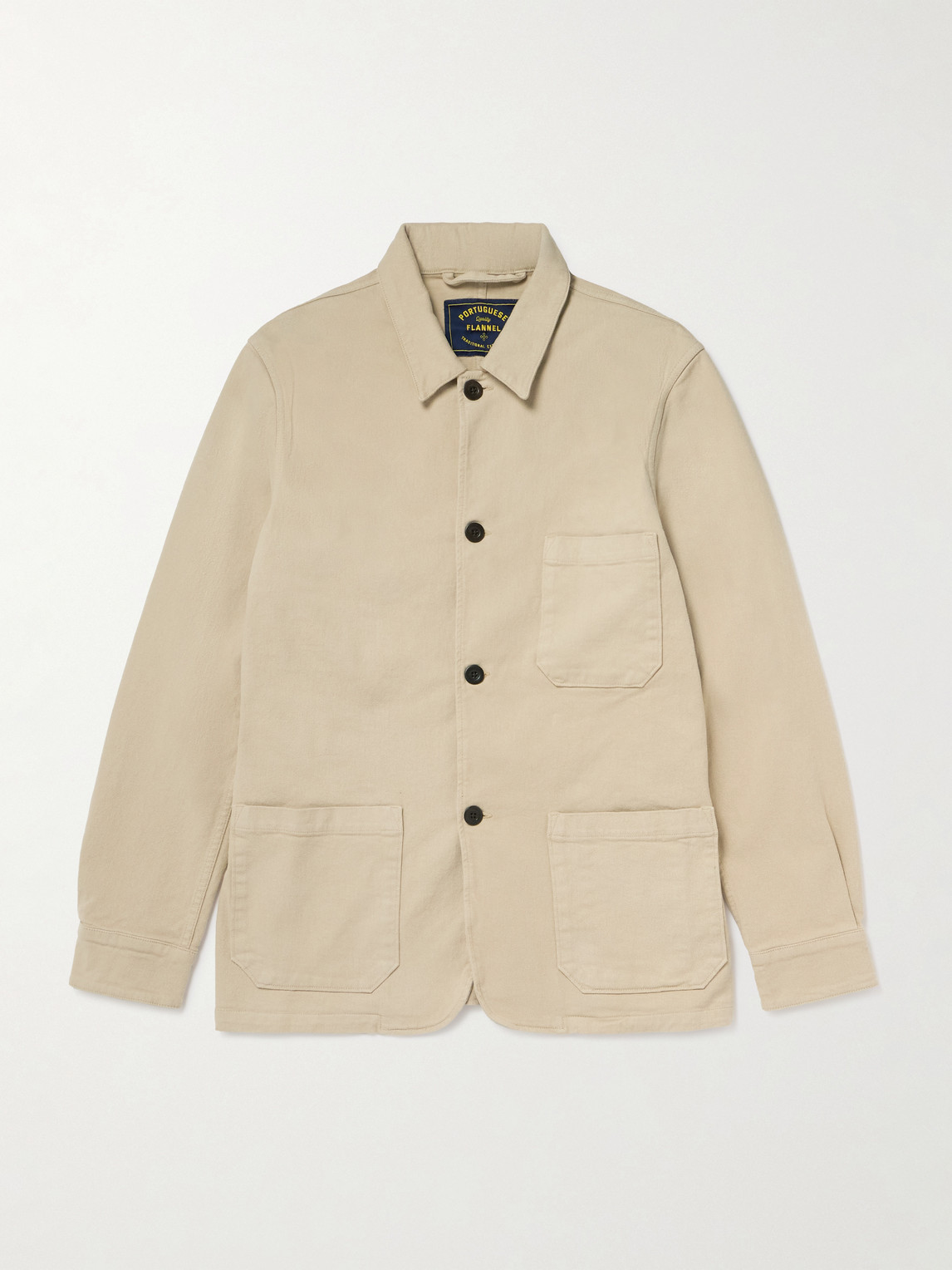 Portuguese Flannel Labura Stretch-cotton Twill Overshirt In Gold
