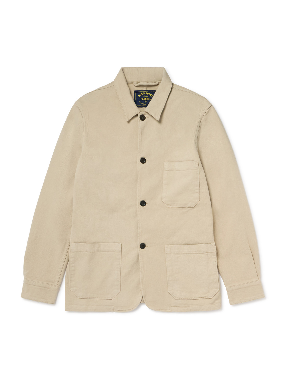 Portuguese Flannel Labura Stretch-cotton Twill Overshirt In Gold