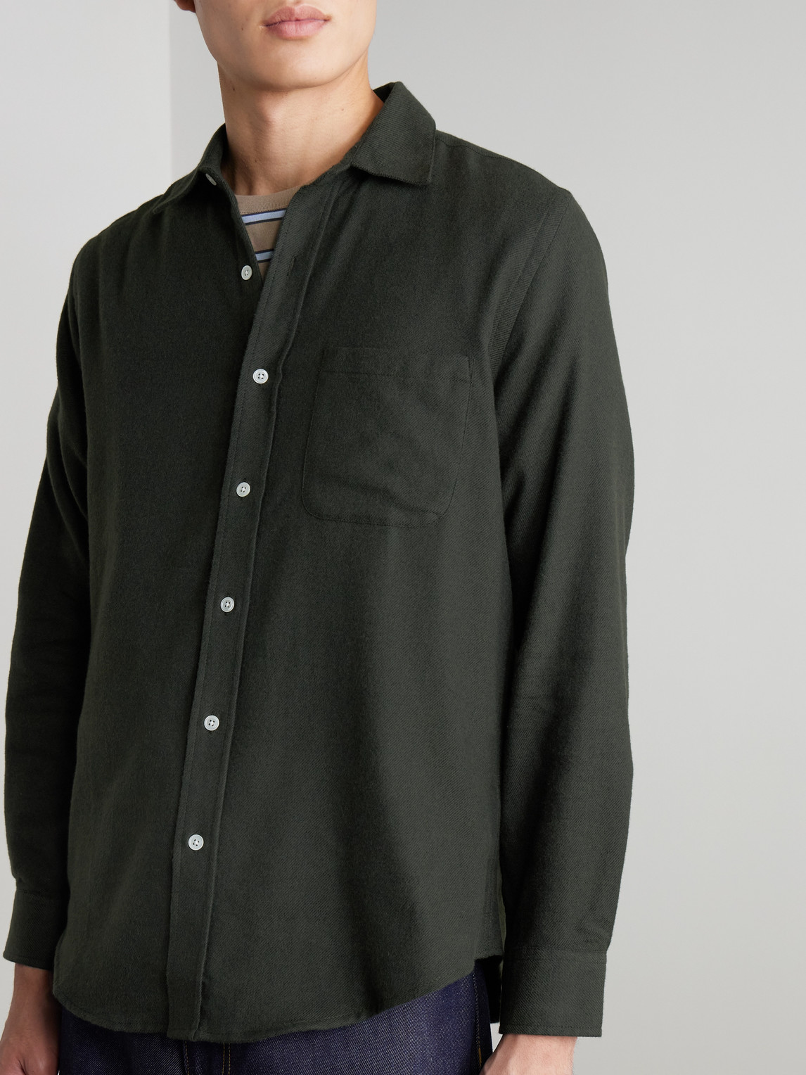 Teca Brushed Cotton-Twill Shirt