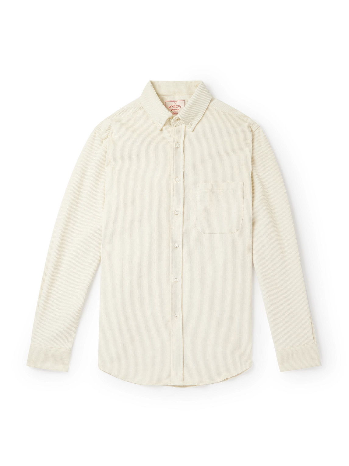 Portuguese Flannel Lobo 2.0 Button-down Collar Cotton-corduroy Shirt In Neutral