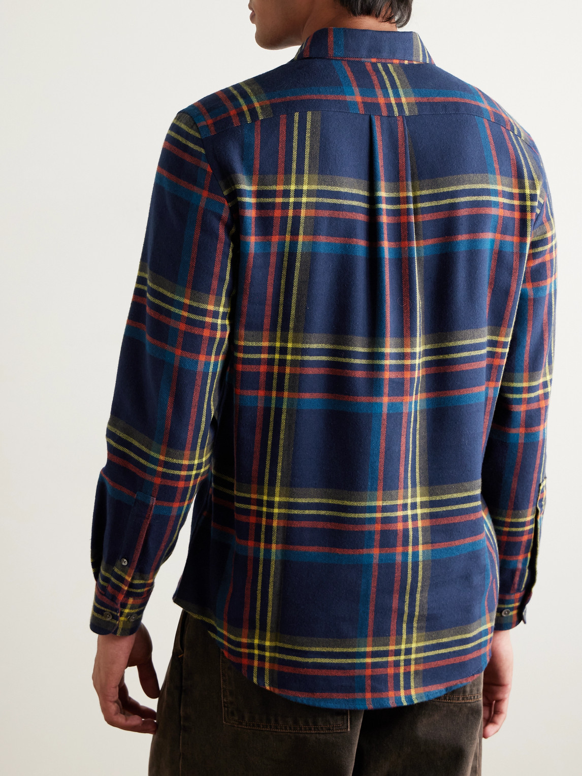 Portuguese Flannel Fontana Checked Cotton-flannel Shirt In Blue