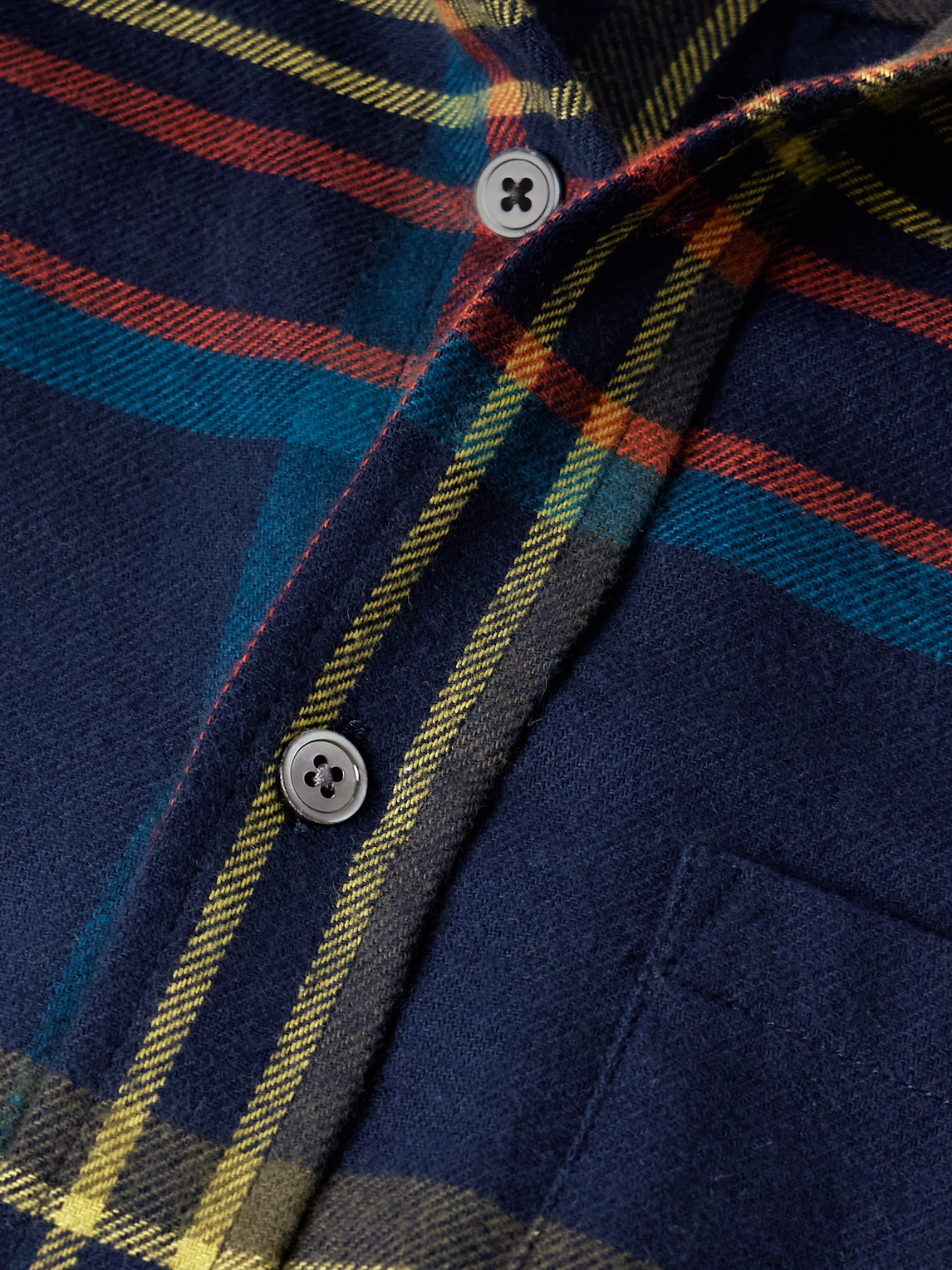 Portuguese Flannel Fontana Checked Cotton-flannel Shirt In Blue