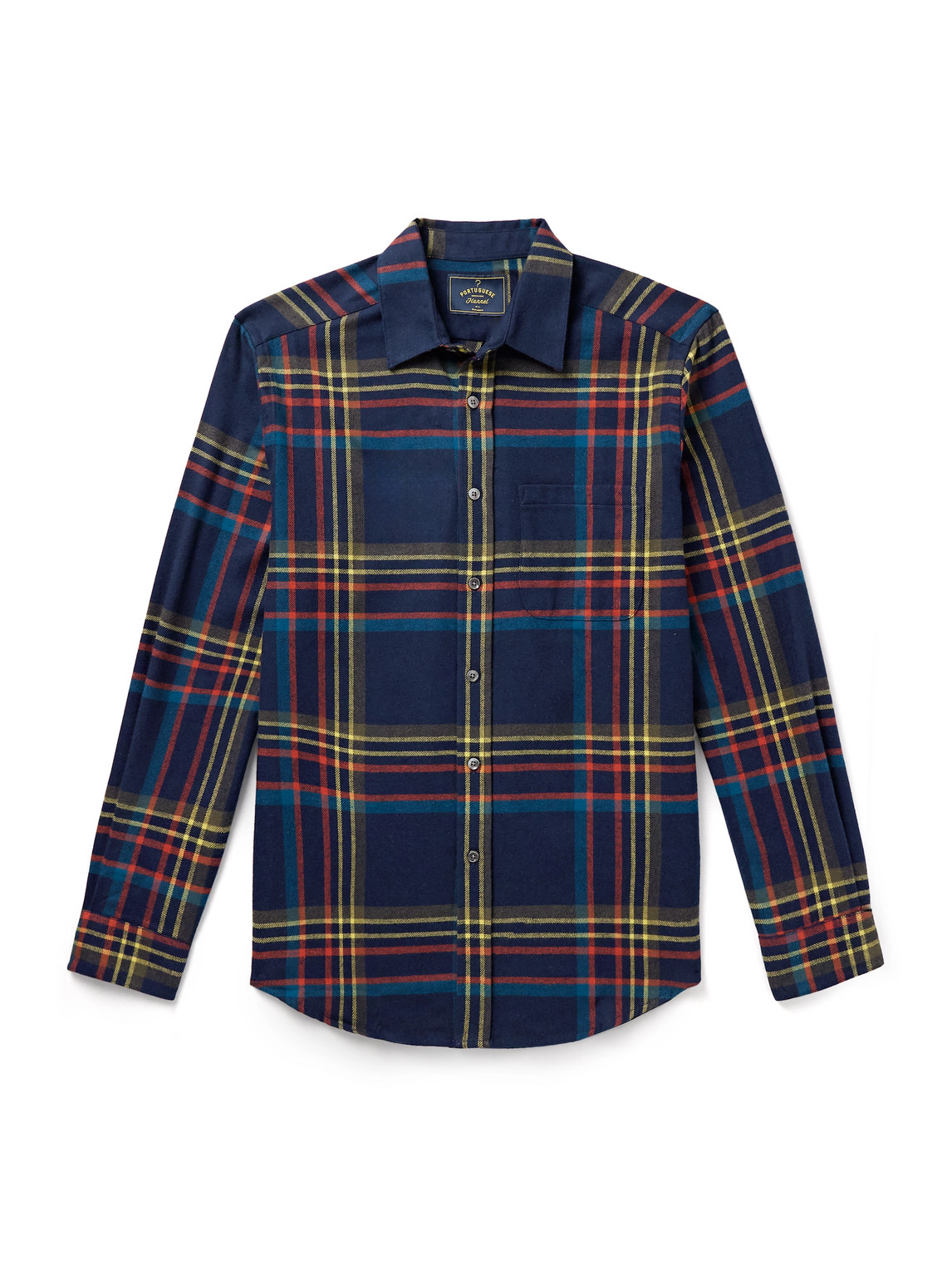 Portuguese Flannel Fontana Checked Cotton-flannel Shirt In Blue