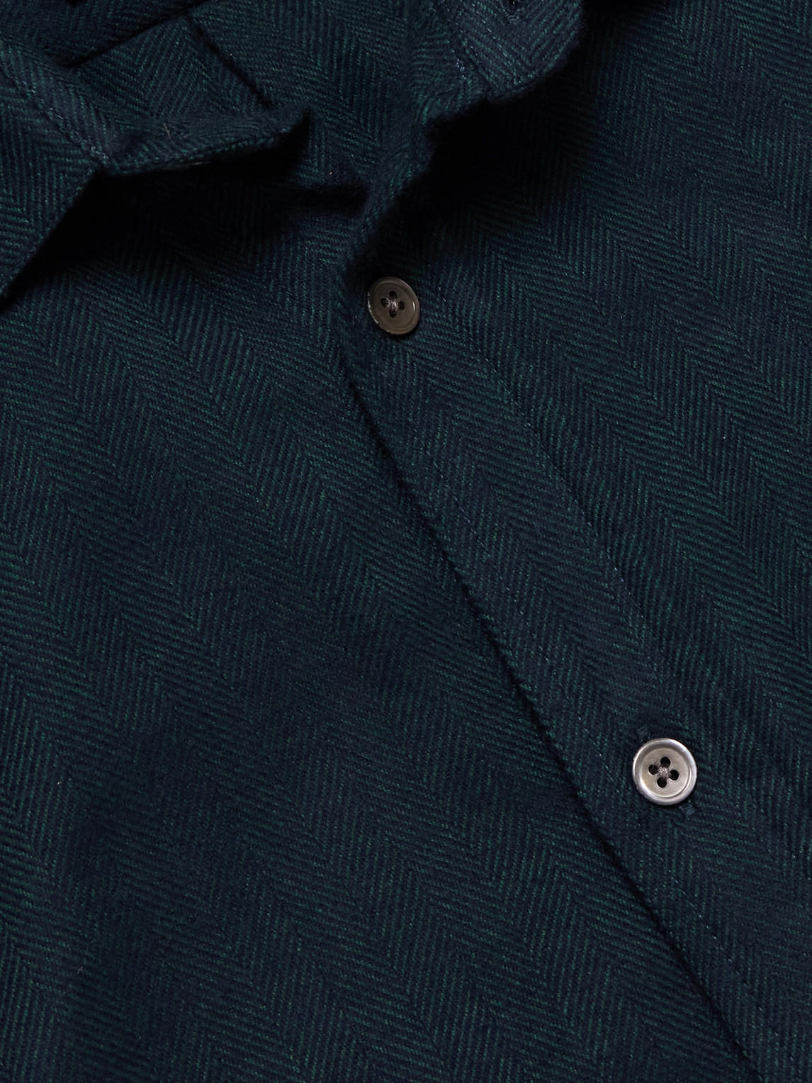 Espiga Herringbone Cotton-Flannel Shirt