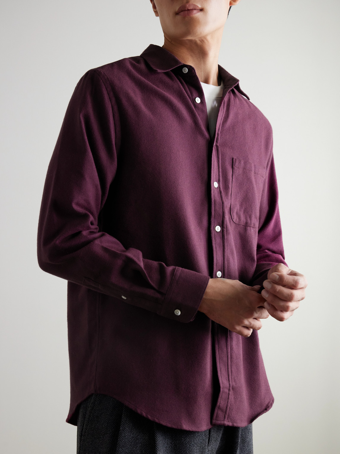 Teca Brushed Cotton-Twill Shirt