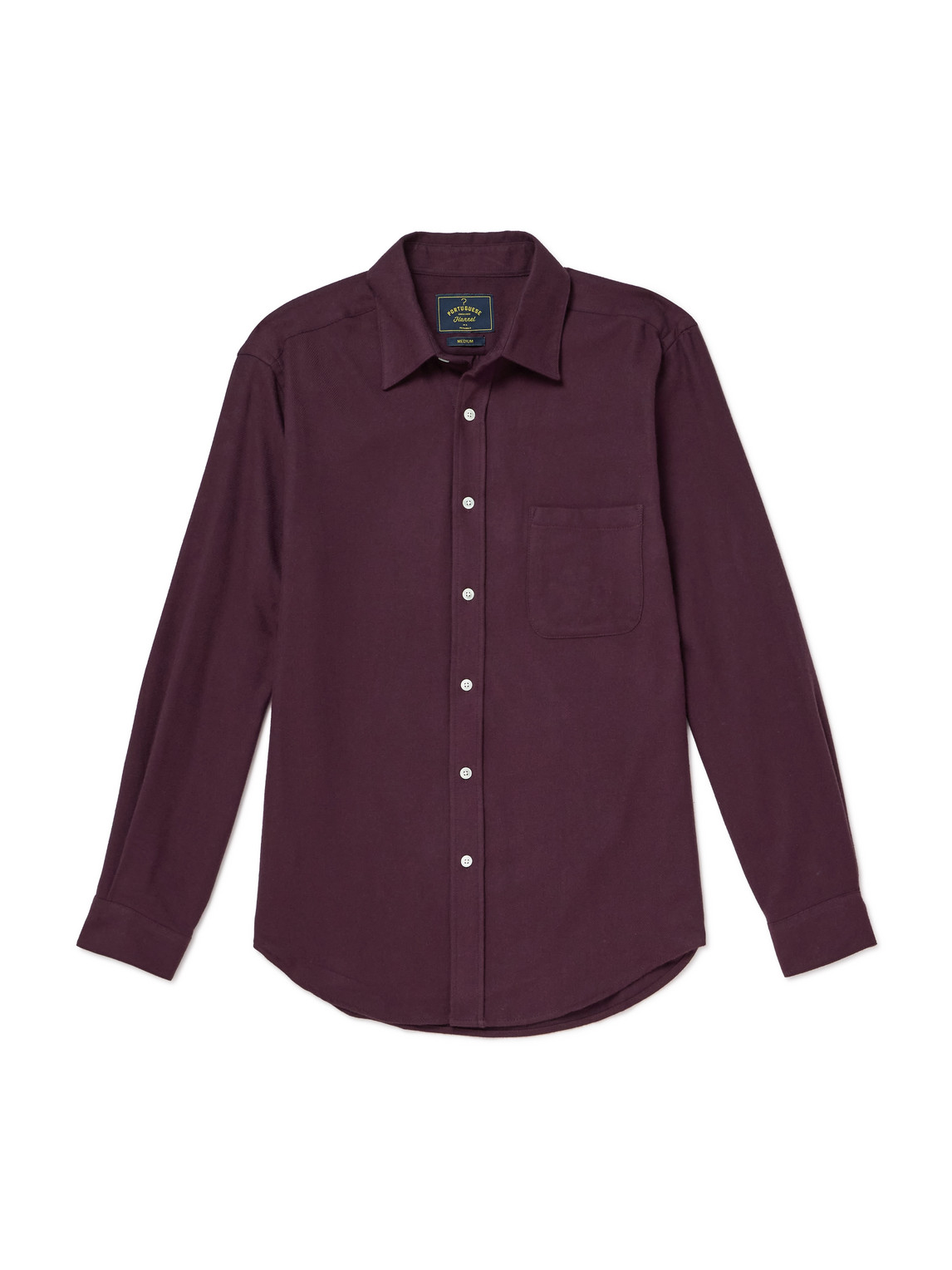 Portuguese Flannel Teca Cotton Shirt In Burgundy