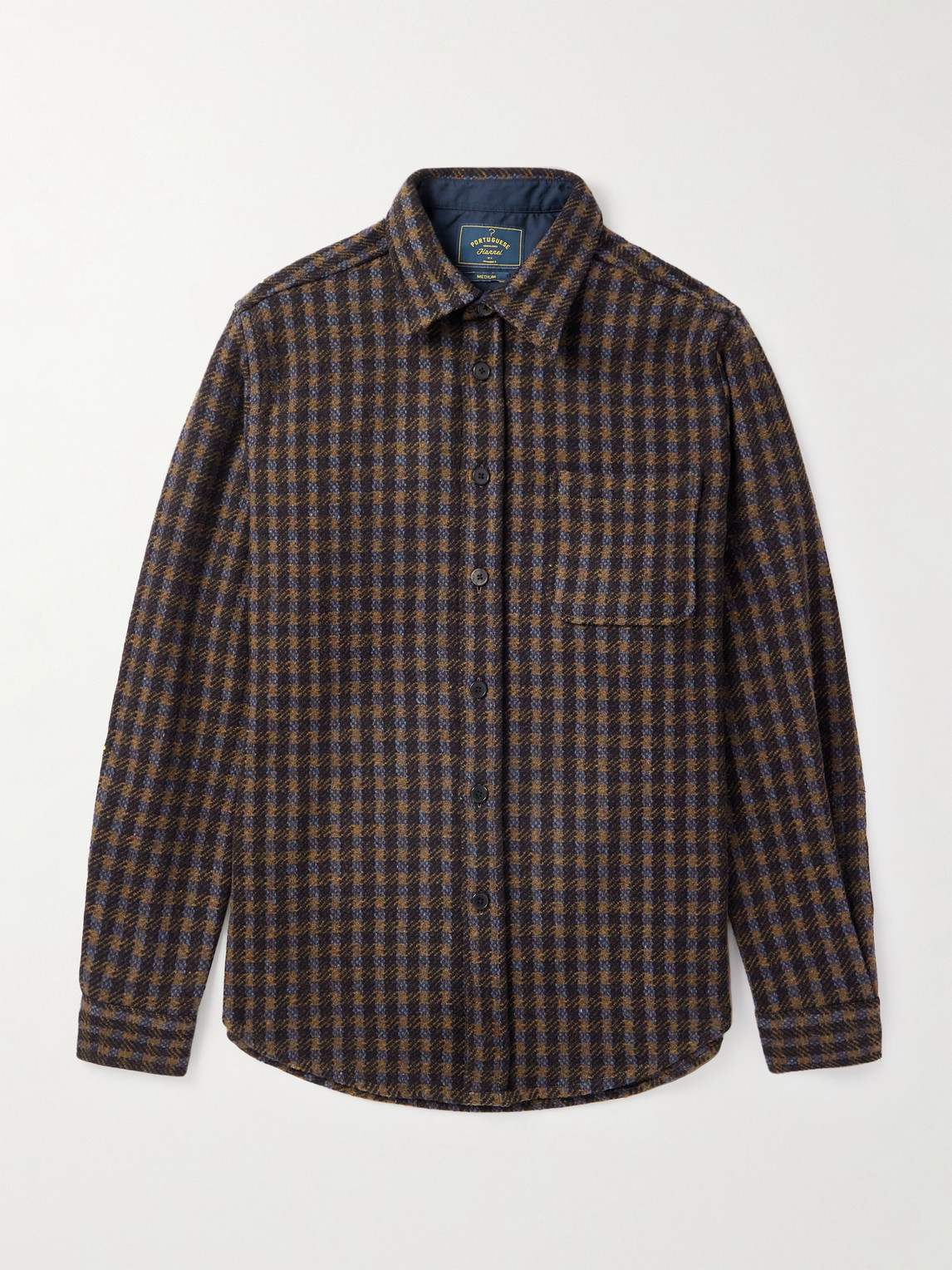 Portuguese Flannel Checked Wool-tweed Shirt In Multi