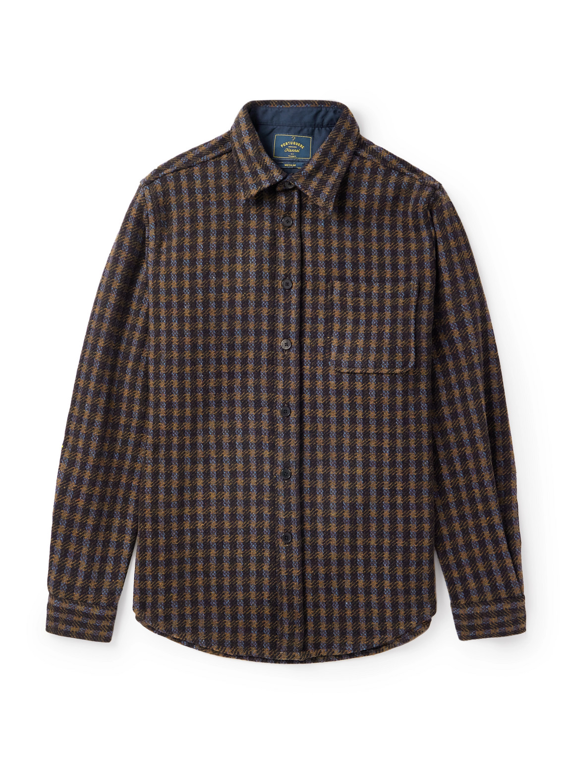 Portuguese Flannel Checked Wool-tweed Shirt In Multi