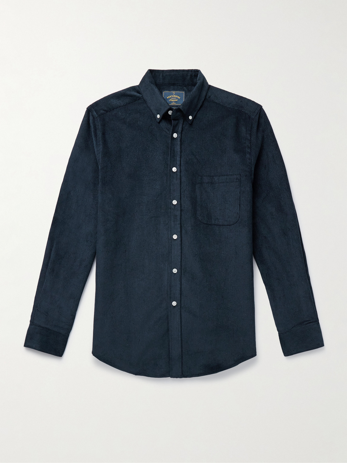 Portuguese Flannel Lobo 2.0 Button-down Collar Cotton-corduroy Shirt In Blue
