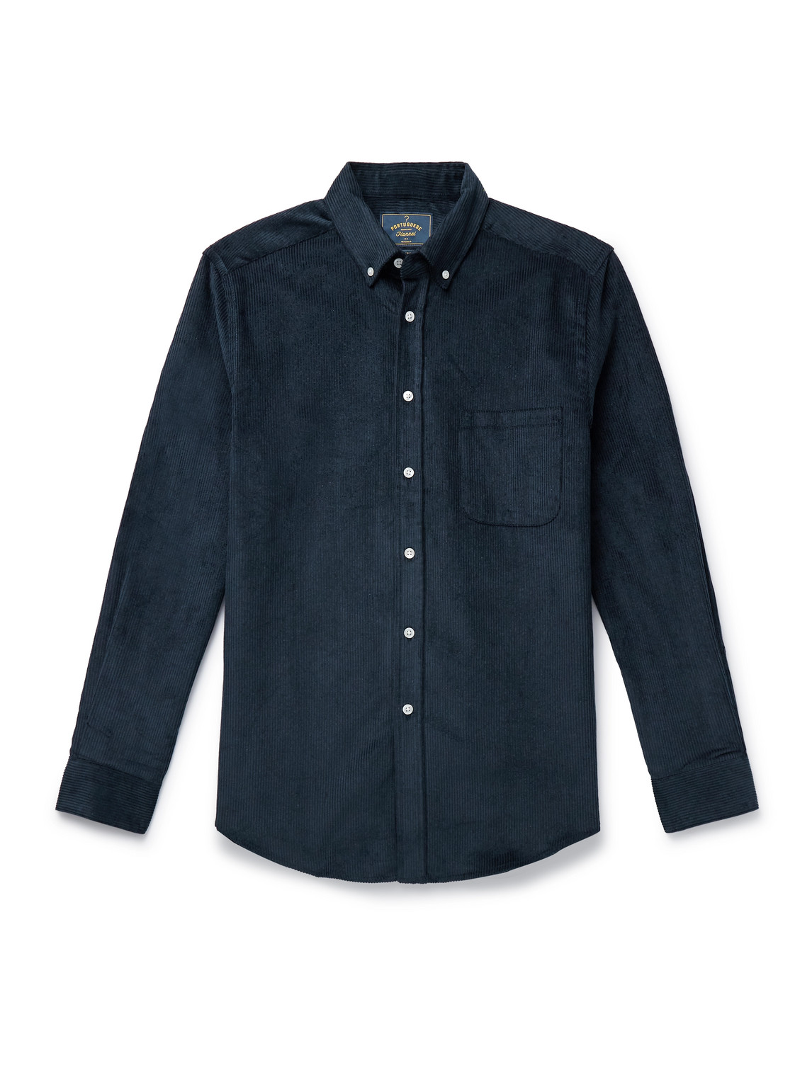 Portuguese Flannel Lobo 2.0 Button-down Collar Cotton-corduroy Shirt In Blue
