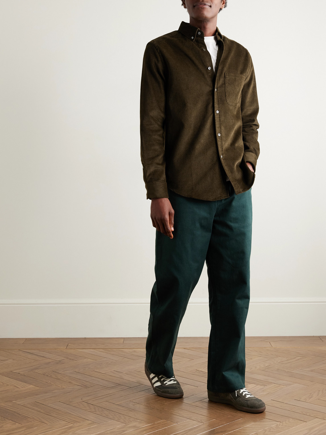 Lobo 2.0 Button-Down Collar Cotton-Corduroy Shirt