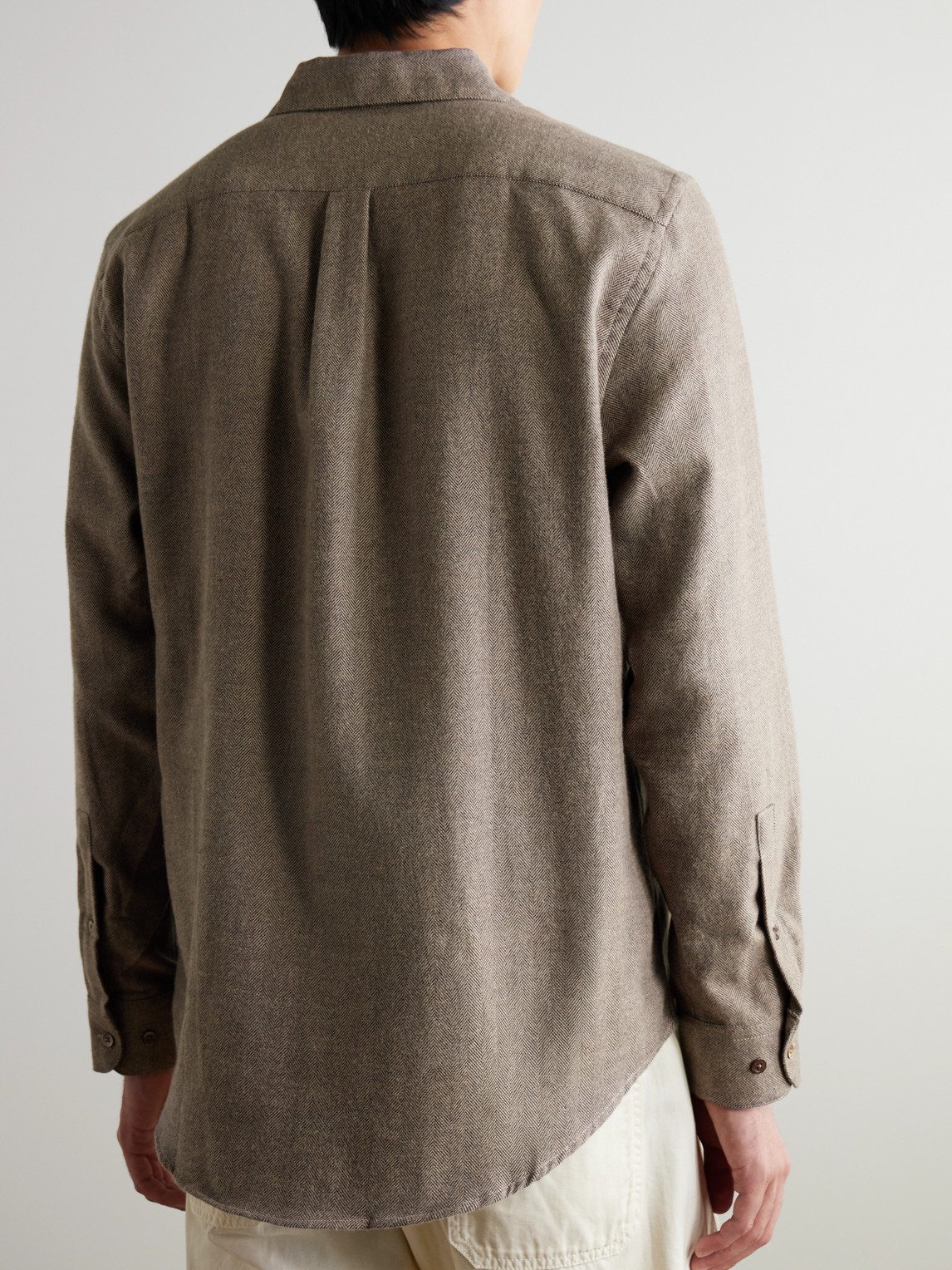 Espiga Herringbone Cotton-Flannel Shirt