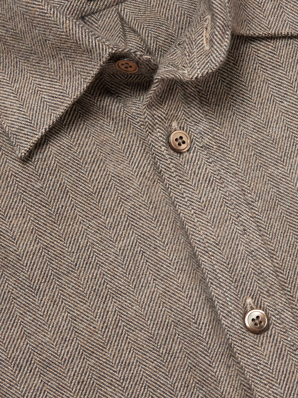 Espiga Herringbone Cotton-Flannel Shirt